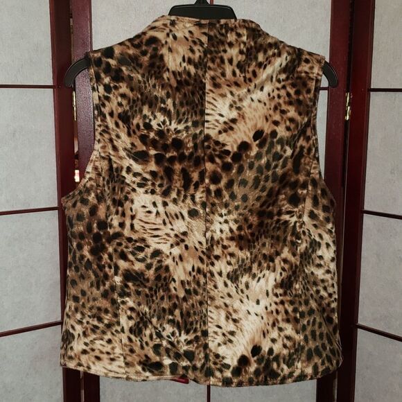 Coldwater Creek Leopard Print Zip Up Vest Jacket - Picture 4 of 9